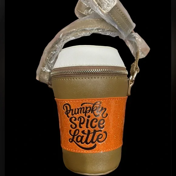 NWT Pumpkin Spice Latte crossbody bag!! Great for a fall accessory or Halloween - Picture 3 of 10